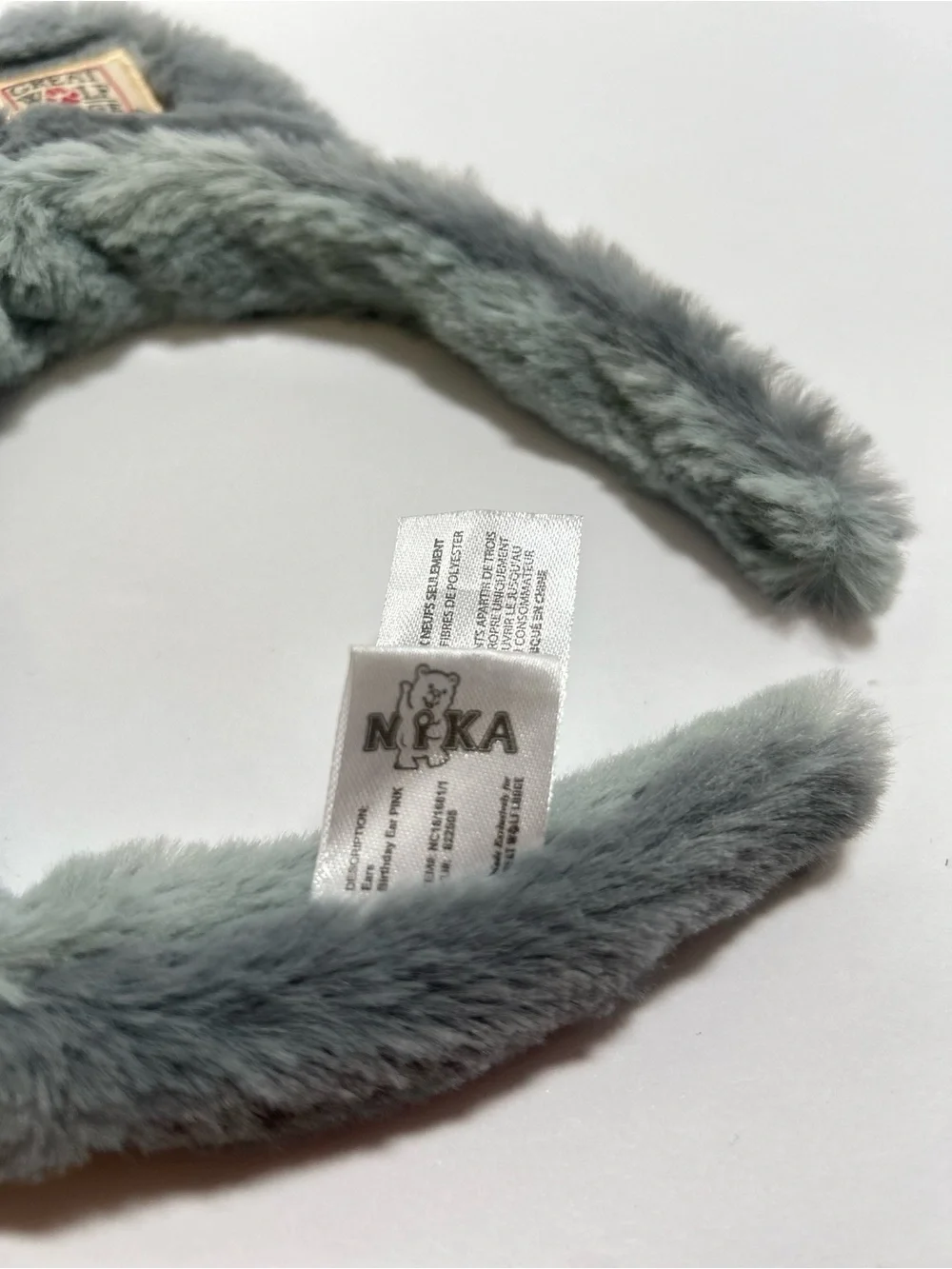 Great Wolf Lodge PINK Headband Birthday Party Hat Plush Gray Fur Ears